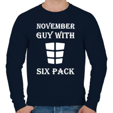 PRINTFASHION Novemberben született kockás hasú - Férfi pulóver - Sötétkék férfi pulóver, kardigán