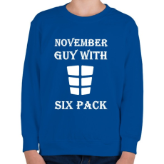 PRINTFASHION Novemberben született kockás hasú - Gyerek pulóver - Királykék