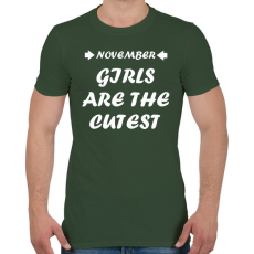PRINTFASHION Novemberi csajok a legcukibbak - Férfi póló - Katonazöld