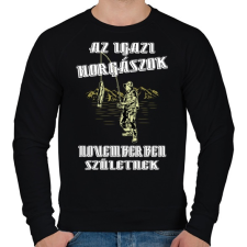 PRINTFASHION Novemberi horgász - Férfi pulóver - Fekete férfi pulóver, kardigán