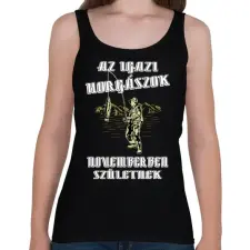 PRINTFASHION Novemberi horgász - Női atléta - Fekete női trikó