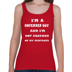 PRINTFASHION Novemberi vagyok és nem szégyellem a hibáimat - Női atléta - Cseresznyepiros