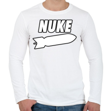 PRINTFASHION Nuke - Férfi hosszú ujjú póló - Fehér férfi póló