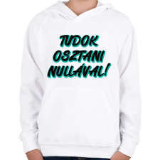 PRINTFASHION Nullával osztás - Gyerek kapucnis pulóver - Fehér gyerek pulóver, kardigán