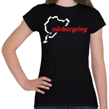 PRINTFASHION Nürburgring fehér - Női póló - Fekete női póló