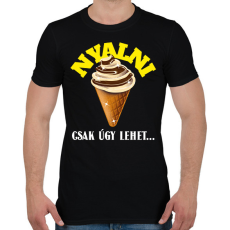 PRINTFASHION NYALNI CSAK ÚGY - Férfi póló - Fekete