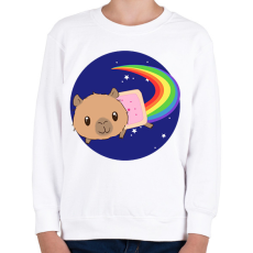 PRINTFASHION Nyan cat capybara - Gyerek pulóver - Fehér