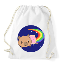 PRINTFASHION Nyan cat capybara - Sportzsák, Tornazsák - Fehér tornazsák