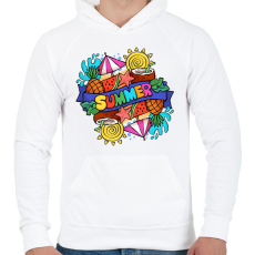 PRINTFASHION Nyár - Férfi kapucnis pulóver - Fehér