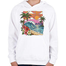 PRINTFASHION Nyár - Gyerek kapucnis pulóver - Fehér gyerek pulóver, kardigán