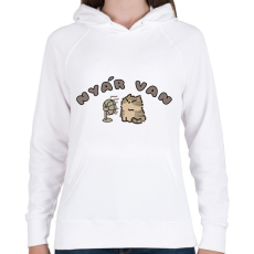 PRINTFASHION Nyár van Cica - Női kapucnis pulóver - Fehér