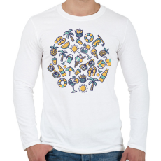 PRINTFASHION Nyaralás - Férfi hosszú ujjú póló - Fehér