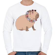 PRINTFASHION Nyaralós capybara - Férfi pulóver - Fehér férfi pulóver, kardigán