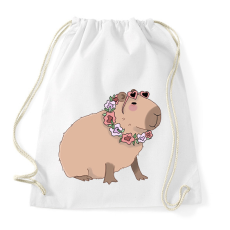 PRINTFASHION Nyaralós capybara - Sportzsák, Tornazsák - Fehér