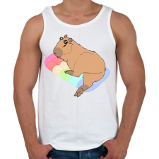 PRINTFASHION Nyári capybara - Férfi atléta - Fehér atléta, trikó