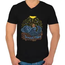 PRINTFASHION Nyári hangulat - Férfi V-nyakú póló - Fekete