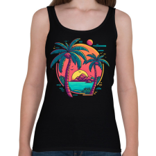 PRINTFASHION Nyári hangulat - Női atléta - Fekete női trikó