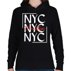 PRINTFASHION NYC Brooklyn  - Női kapucnis pulóver - Fekete