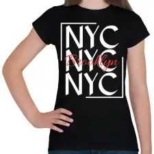 PRINTFASHION NYC Brooklyn  - Női póló - Fekete női póló