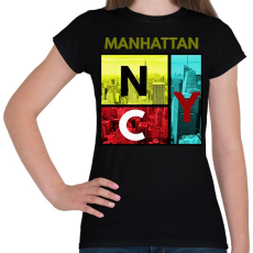 PRINTFASHION NYC MANHATTAN - Női póló - Fekete