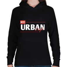 PRINTFASHION NYC Urban style  - Női kapucnis pulóver - Fekete