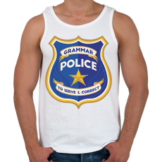 PRINTFASHION Nyelvtan rendőrség - Férfi atléta - Fehér