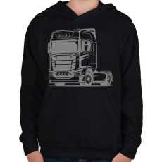 PRINTFASHION Nyergesvontató - Gyerek kapucnis pulóver - Fekete