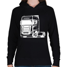 PRINTFASHION Nyergesvontató - Női kapucnis pulóver - Fekete