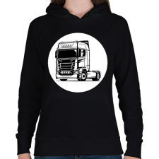 PRINTFASHION Nyergesvontató - Női kapucnis pulóver - Fekete női pulóver, kardigán