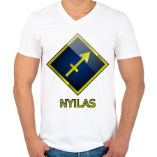 PRINTFASHION Nyilas - Férfi V-nyakú póló - Fehér férfi póló