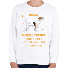 PRINTFASHION Nyilas - Russell terrier - Gyerek pulóver - Fehér