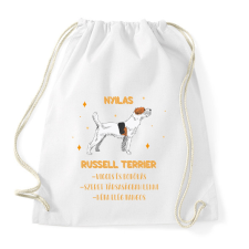 PRINTFASHION Nyilas - Russell terrier - Sportzsák, Tornazsák - Fehér tornazsák