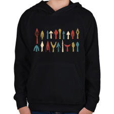 PRINTFASHION Nyílhegyek - Gyerek kapucnis pulóver - Fekete gyerek pulóver, kardigán