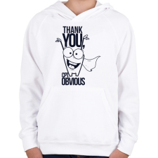 PRINTFASHION Nyilvánvaló kapitány - Gyerek kapucnis pulóver - Fehér gyerek pulóver, kardigán