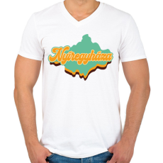 PRINTFASHION Nyíregyháza  - Férfi V-nyakú póló - Fehér