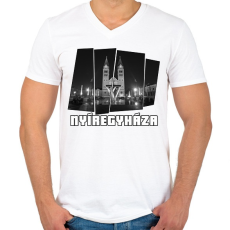 PRINTFASHION Nyíregyháza (GTA stílus) - Férfi V-nyakú póló - Fehér