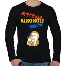 PRINTFASHION NYOMOKBAN ALKOHOLT TARTALMAZ - Férfi hosszú ujjú póló - Fekete