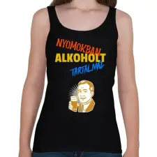 PRINTFASHION NYOMOKBAN ALKOHOLT TARTALMAZ - Női atléta - Fekete női trikó