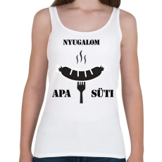 PRINTFASHION Nyugalom! Apa süti - Női atléta - Fehér