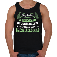 PRINTFASHION Nyugdíjas feleségem van - Férfi atléta - Fekete atléta, trikó