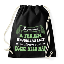 PRINTFASHION Nyugdíjas férjem van - Sportzsák, Tornazsák - Fekete tornazsák