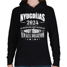 PRINTFASHION Nyugdijas lettem - Női kapucnis pulóver - Fekete