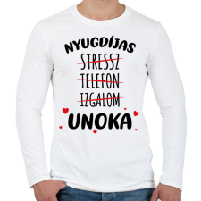 PRINTFASHION Nyugdíjas - Unoka - Férfi hosszú ujjú póló - Fehér férfi póló