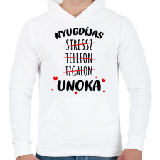 PRINTFASHION Nyugdíjas - Unoka - Férfi kapucnis pulóver - Fehér férfi pulóver, kardigán