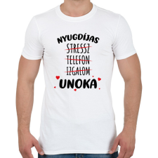 PRINTFASHION Nyugdíjas - Unoka - Férfi póló - Fehér férfi póló