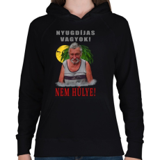 PRINTFASHION NYUGDÍJAS VAGYOK 2 - Női kapucnis pulóver - Fekete