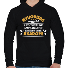 PRINTFASHION Nyugdíjas vagyok! - Férfi kapucnis pulóver - Fekete férfi pulóver, kardigán