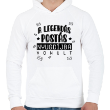 PRINTFASHION Nyugdíjba vonult - Postás - Férfi kapucnis pulóver - Fehér férfi pulóver, kardigán