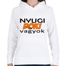 PRINTFASHION Nyugi Doki vagyok - Női kapucnis pulóver - Fehér női pulóver, kardigán