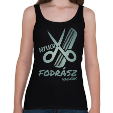 PRINTFASHION Nyugi fodrász vagyok  - Női atléta - Fekete női trikó